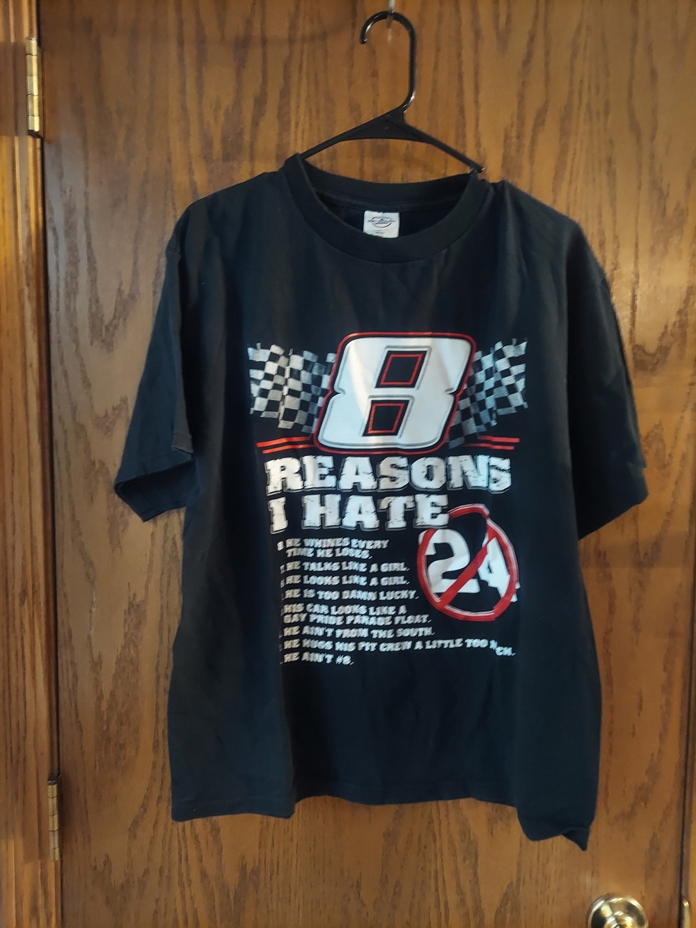 Vintage Y2K NASCAR Dale Earnhardt Jr 8 Reasons I Hate Jeff Gordon 24 T-Shirt L